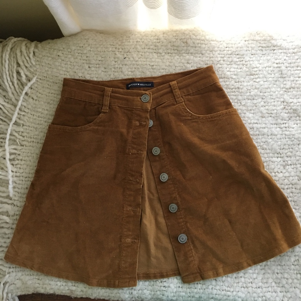 Brown Brandy Melville Jean Skirt